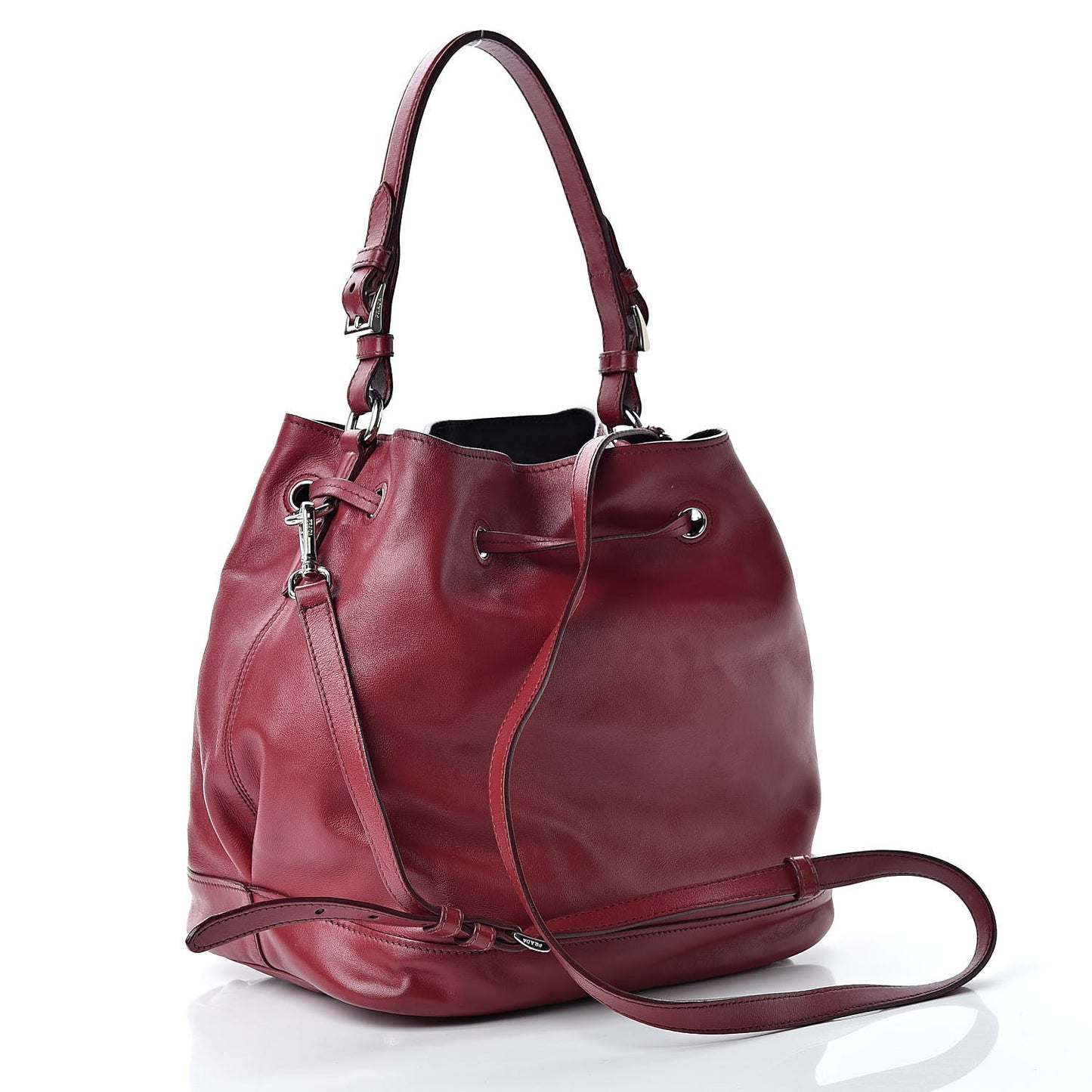 Soft Calfskin Bucket Bag Rubino
