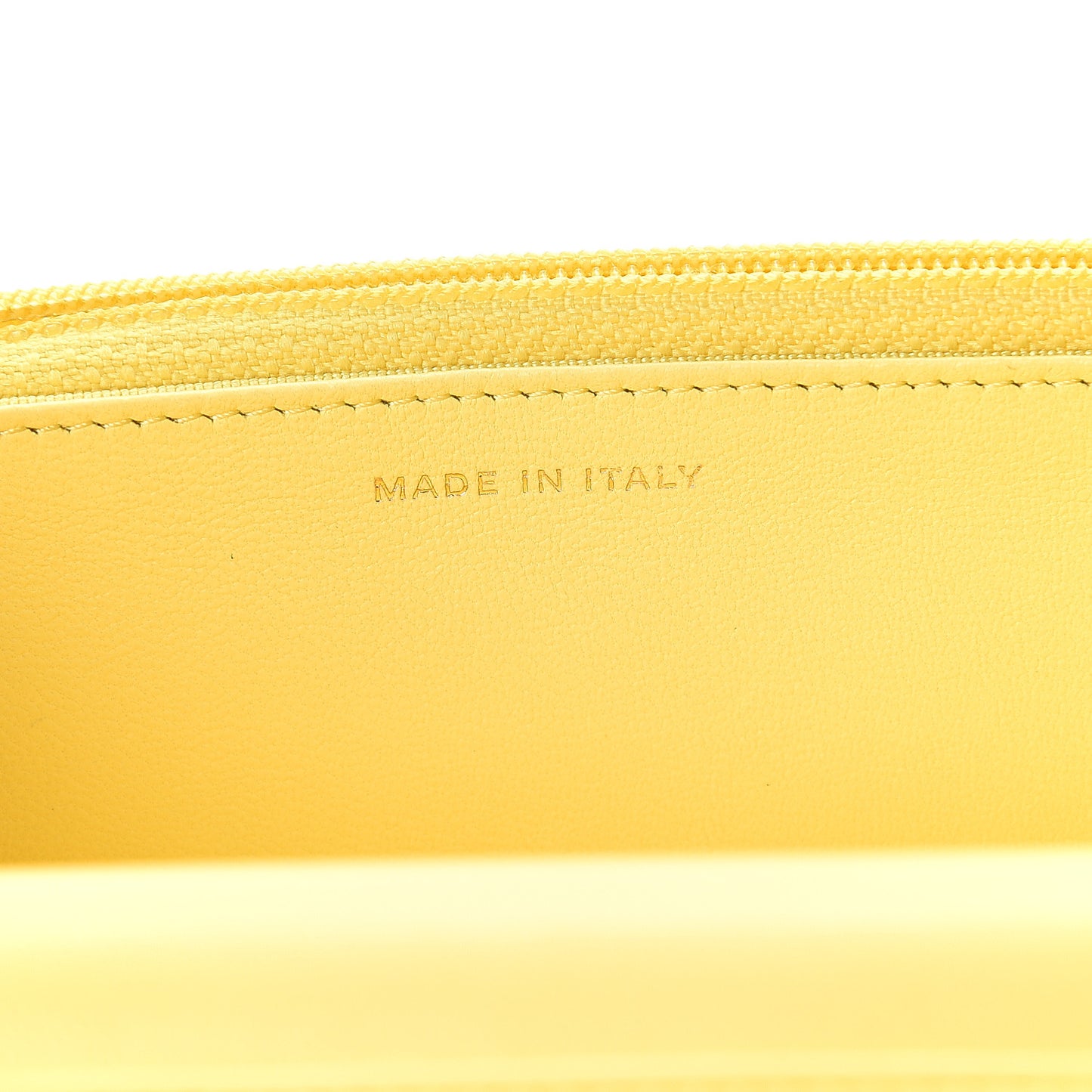 Lambskin Quilted Wallet on Chain WOC Yellow