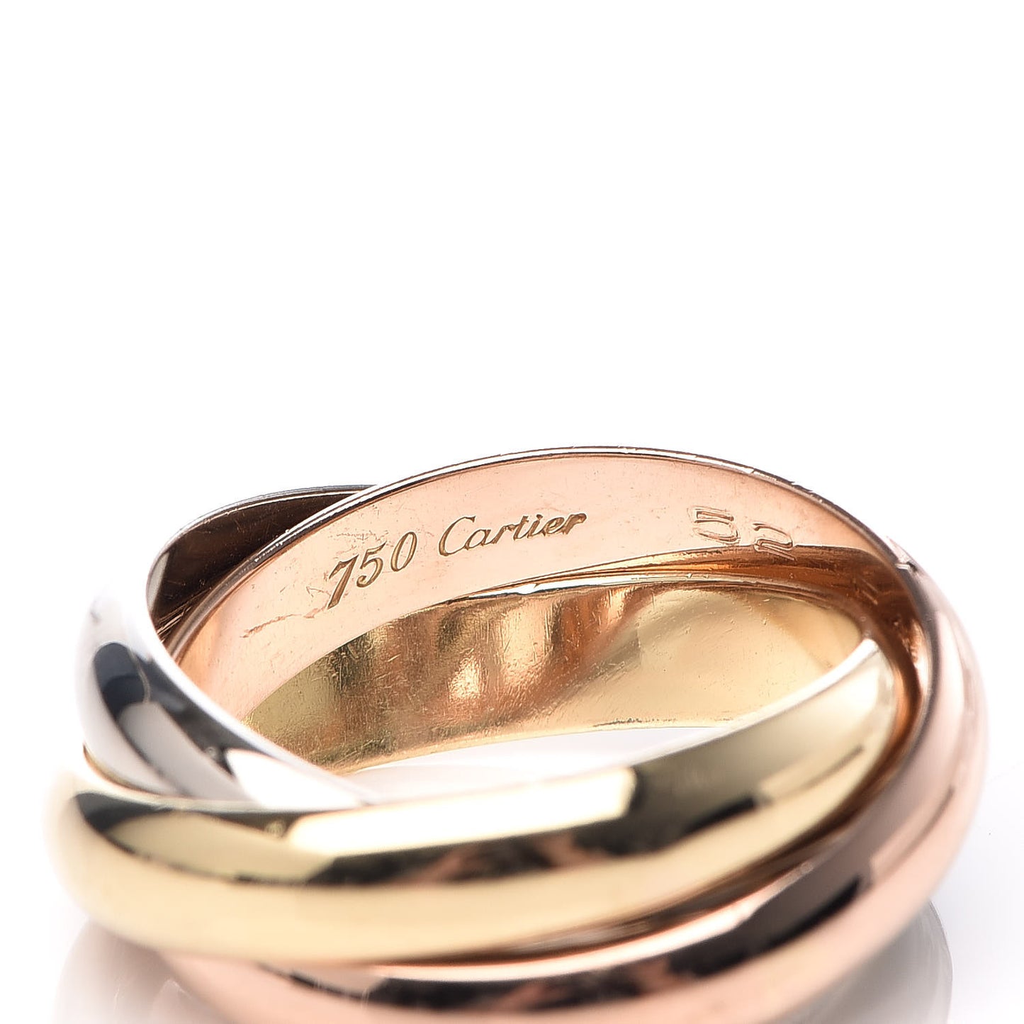 18K Pink Yellow White Gold Trinity Ring 52 6
