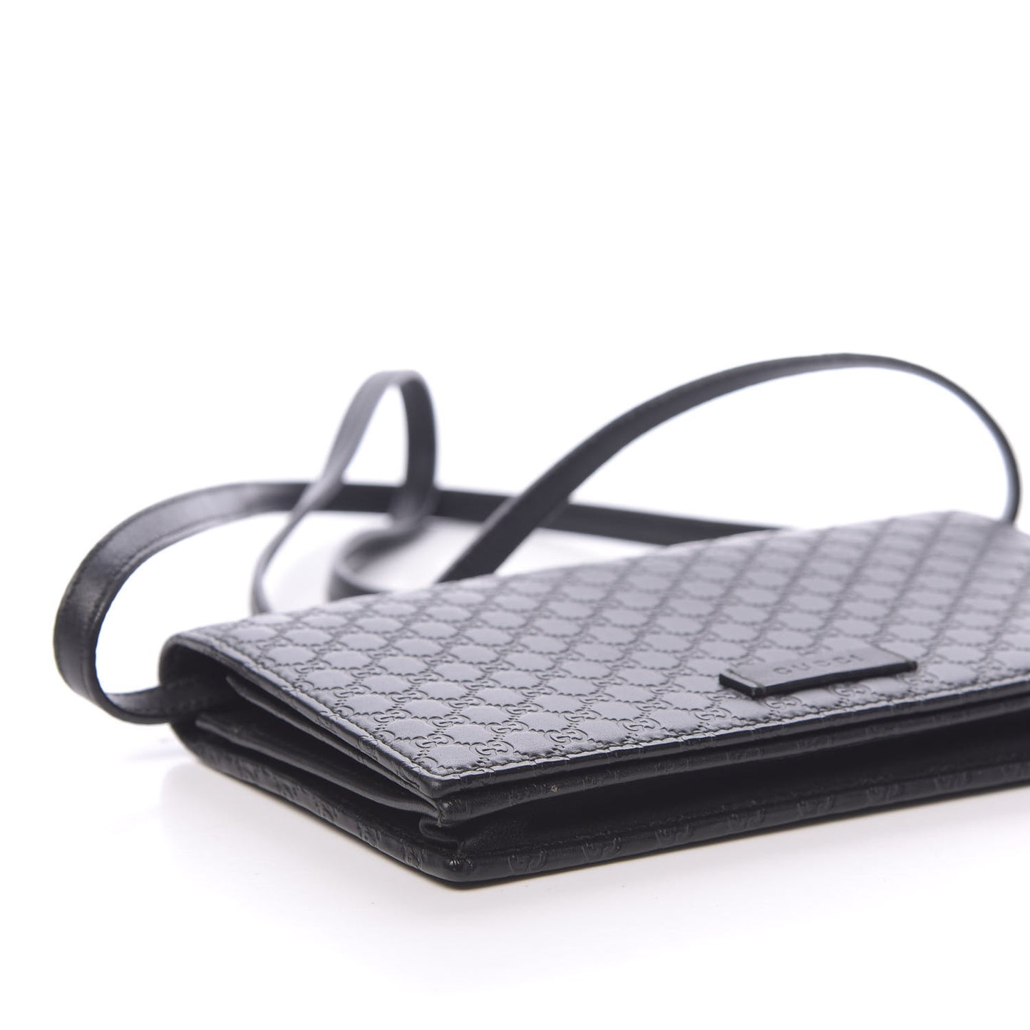 Microguccissima Crossbody Wallet Black