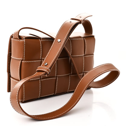 Bottega Veneta Lambskin Maxi Intrecciato Edge Stitch Cassette Crossbody Bag Wood 3 of 10