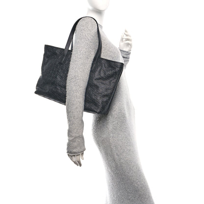 Gucci Guccissima Medium Zippered Shopping Tote Black 2 of 10
