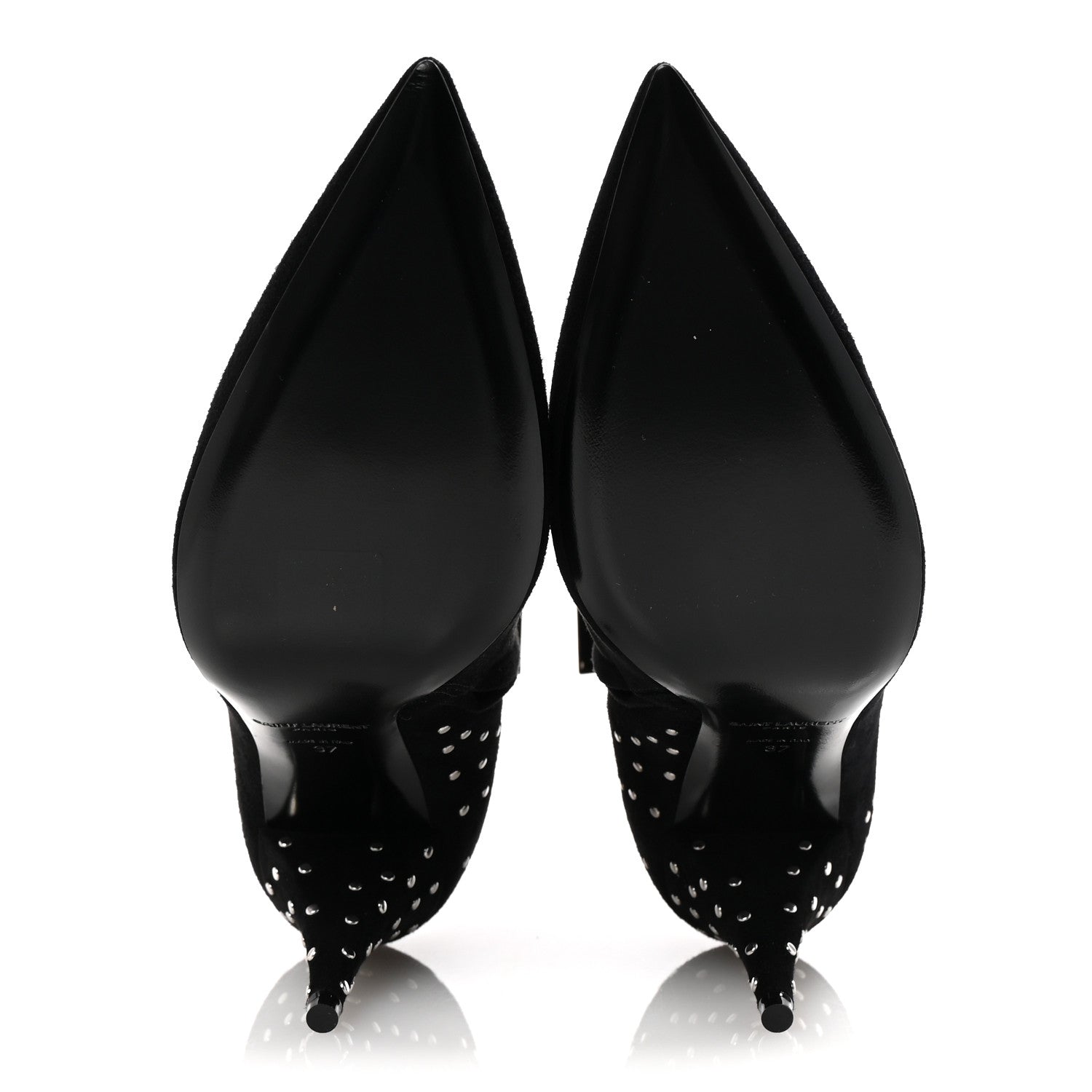 Saint Laurent Suede Studded Kiki 85 Zip Boot 37 Black 6 of 10