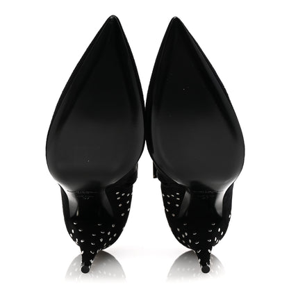 Saint Laurent Suede Studded Kiki 85 Zip Boot 37 Black 6 of 10