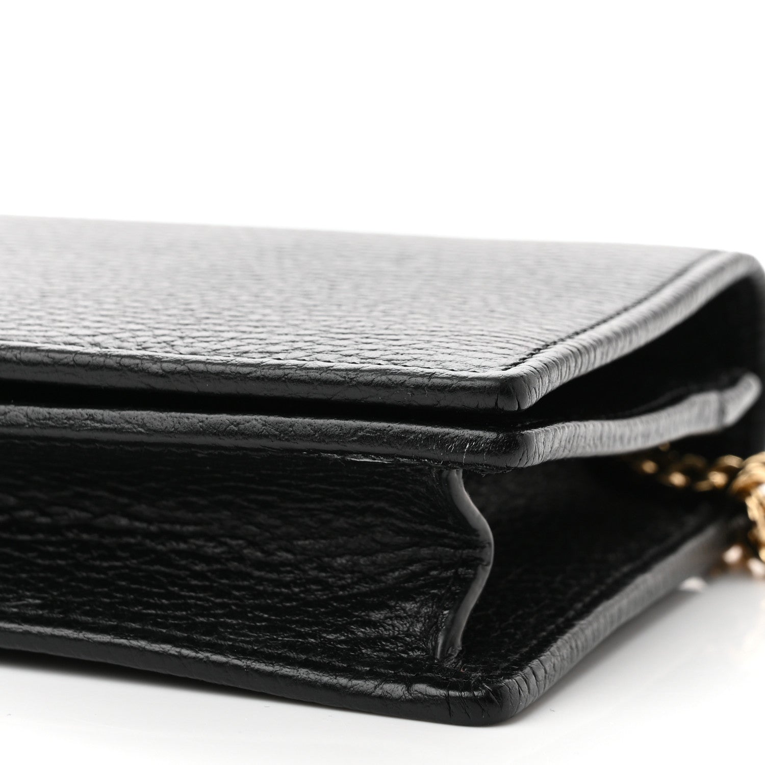 Gucci Calfskin Mini GG Marmont Chain Wallet Black 9 of 10