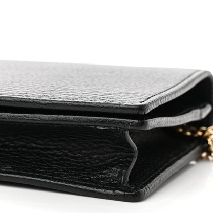 Gucci Calfskin Mini GG Marmont Chain Wallet Black 9 of 10