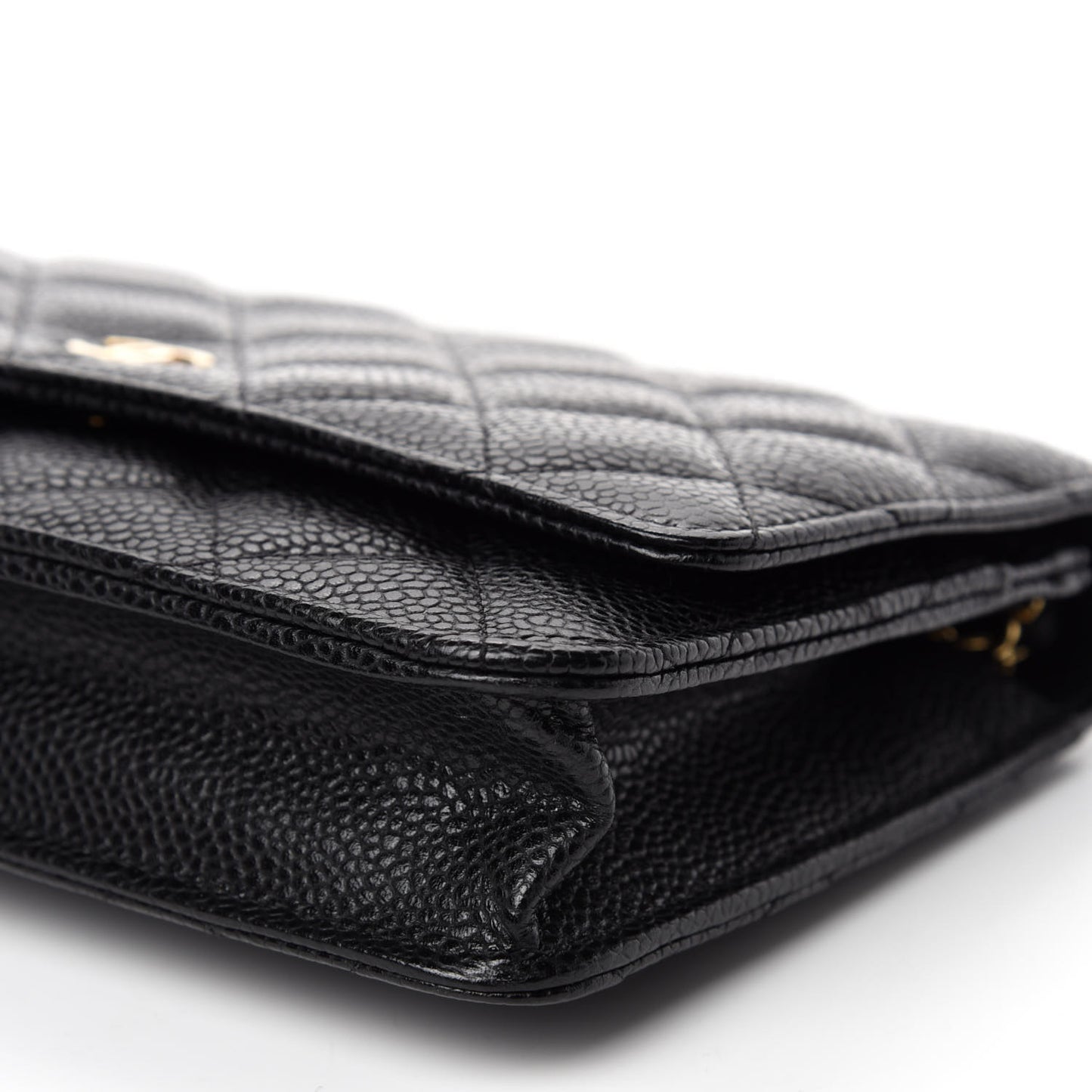 Caviar Quilted Wallet On Chain WOC Black