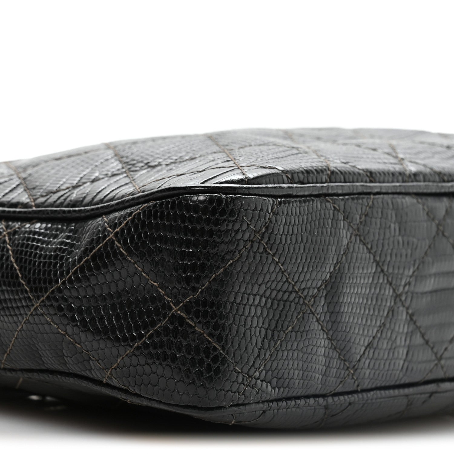 Chanel Lizard Quilted Small Tassel Camera Case Black 10 of 11