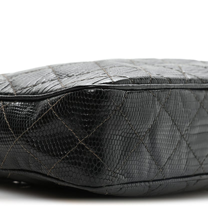 Chanel Lizard Quilted Small Tassel Camera Case Black 10 of 11