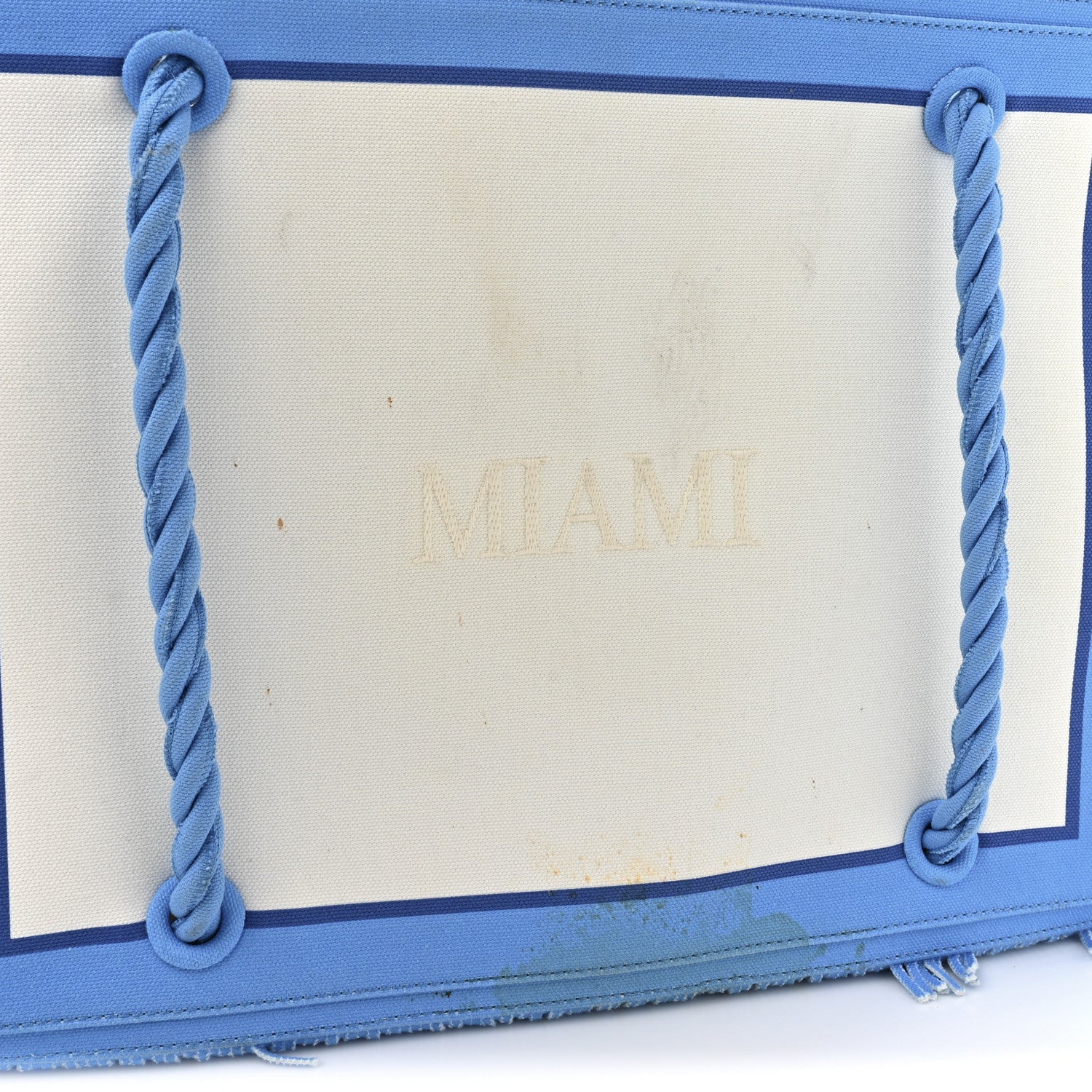 Valentino Garavani Ibiza Canvas Rope Fringe Miami Medium Tote Blue 16 of 16