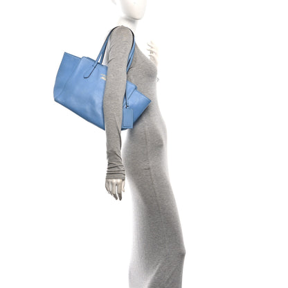 Gucci Dollar Calfskin Small Swing Tote Mineral Blue 2 of 9