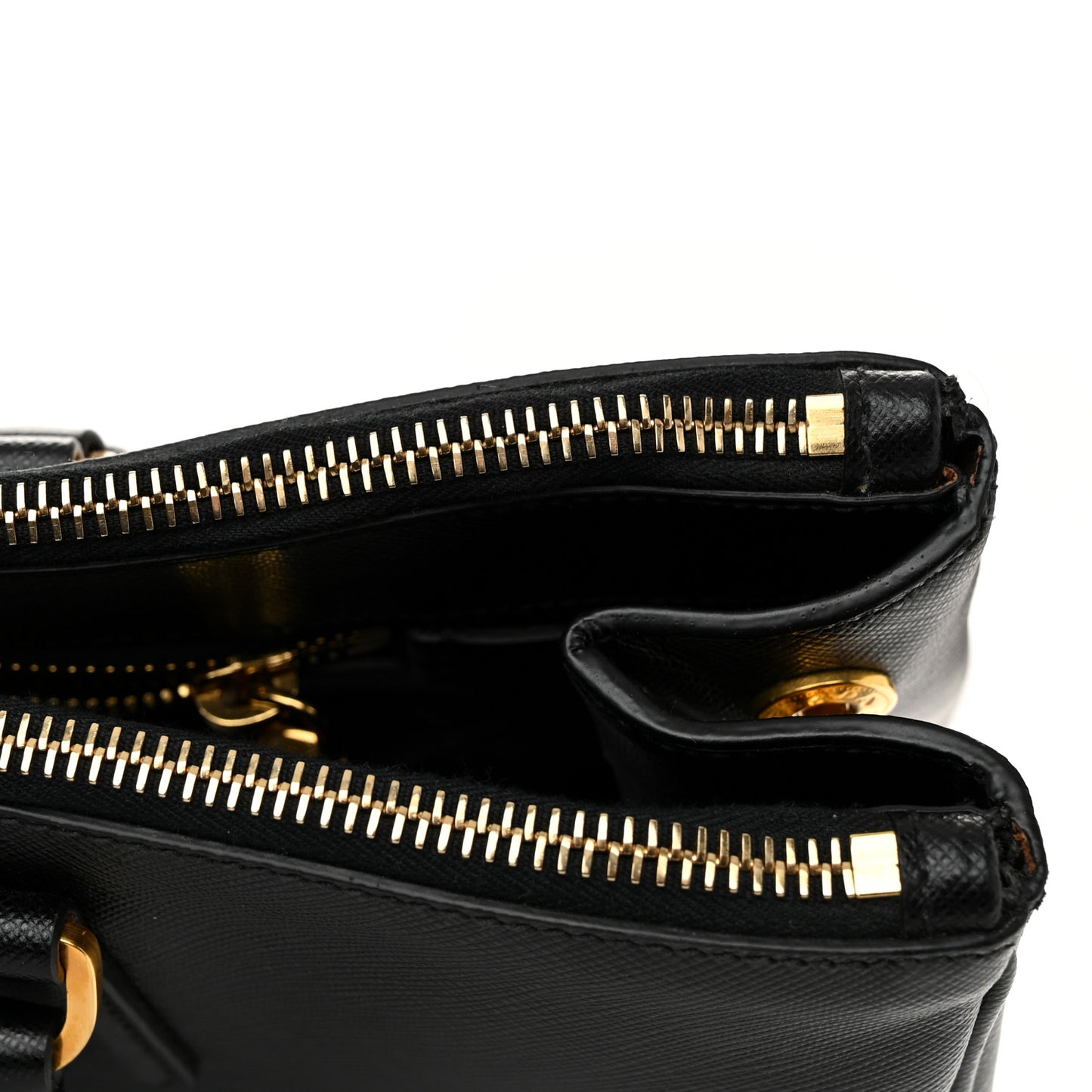 Saffiano Large Galleria Double Zip Tote Black