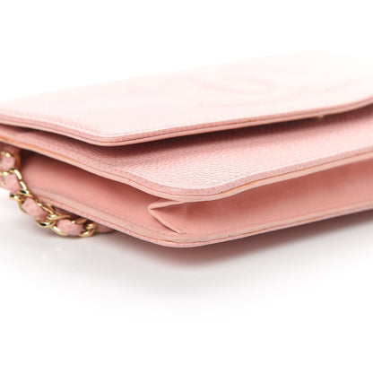 Chanel Caviar Timeless CC Wallet On Chain WOC Pink 10 of 14