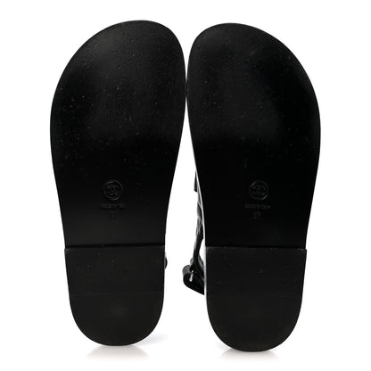 Chanel Lambskin Velcro Dad Sandals 37 So Black 6 of 9