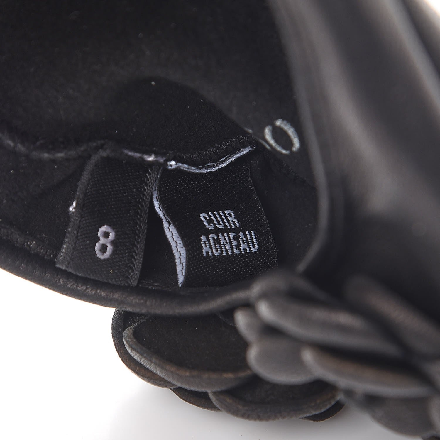 Chanel Lambskin Camellia Fingerless Gloves 8 Black 4 of 5
