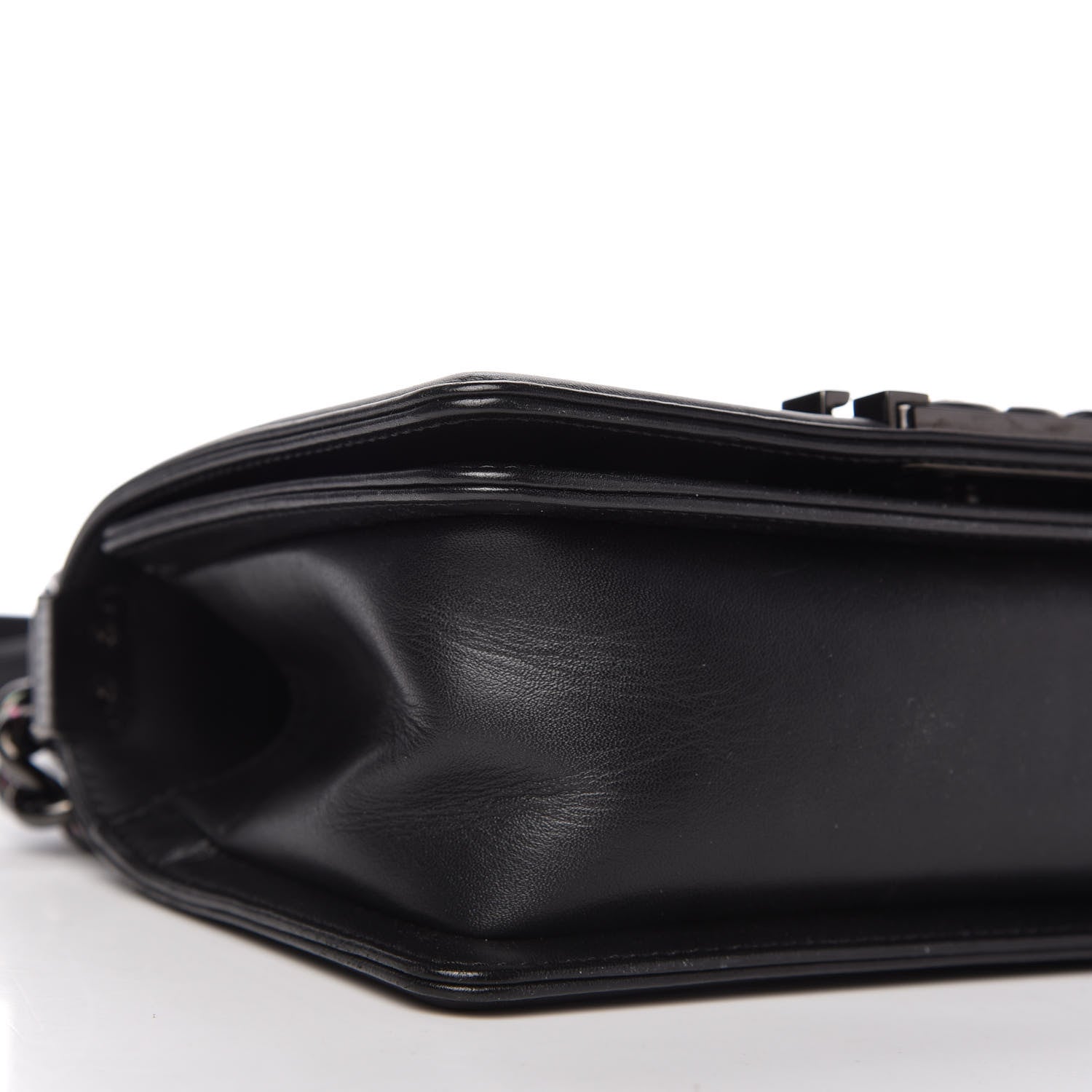 Chanel Calfskin Painted Chevron Embossed Small Boy Flap Black 6 of 10