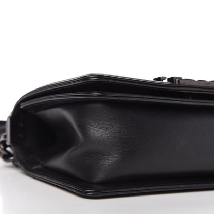 Chanel Calfskin Painted Chevron Embossed Small Boy Flap Black 6 of 10