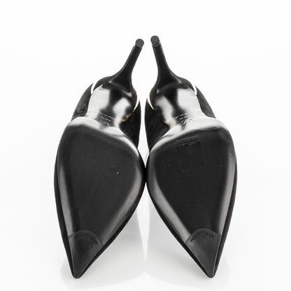 Louis Vuitton Suede Eyeline Pumps 38.5 Black 5 of 8