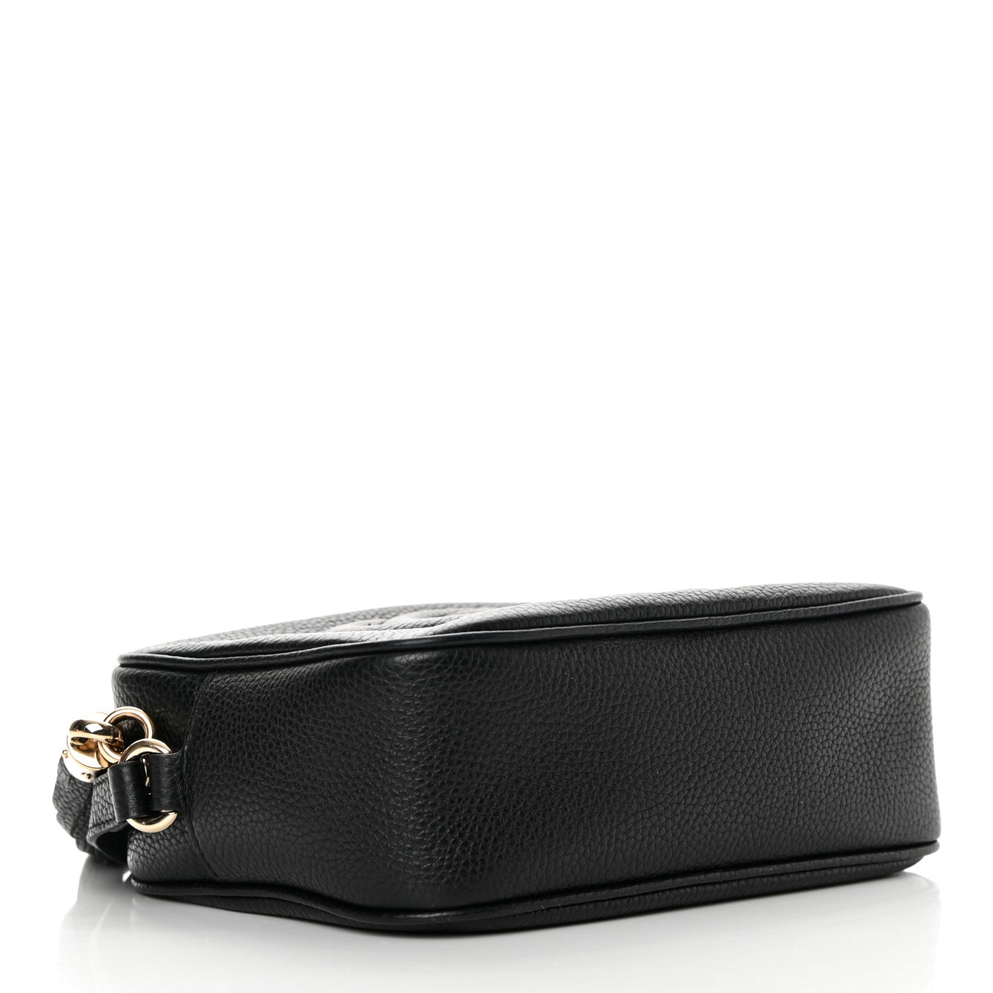 Pebbled Calfskin Small Soho Disco Bag Black