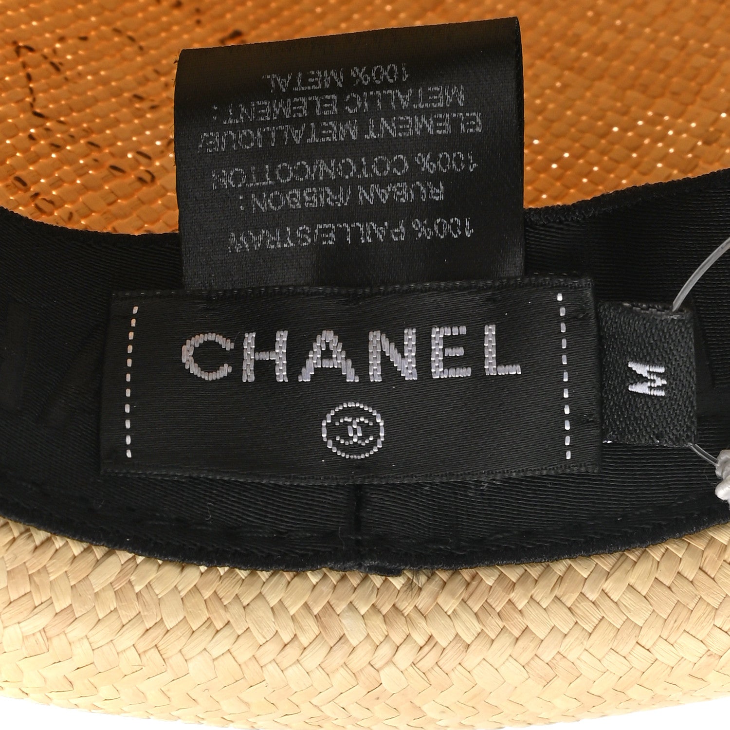 Chanel Straw CC Fedora Hat M Beige 8 of 8