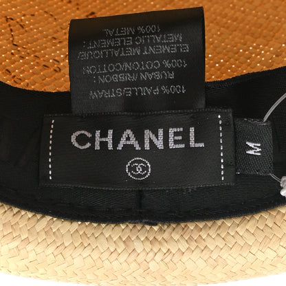 Chanel Straw CC Fedora Hat M Beige 8 of 8