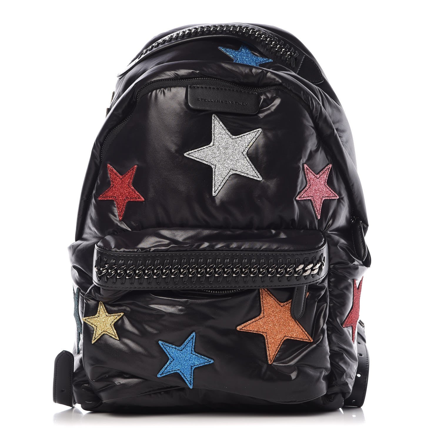 Stella McCartney Polyamide Falabella Go Glitter Stars Backpack Black 1 of 7