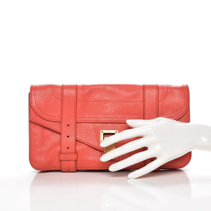 Proenza Schouler Lambskin PS1 Pochette Clutch Deep Coral 2 of 8