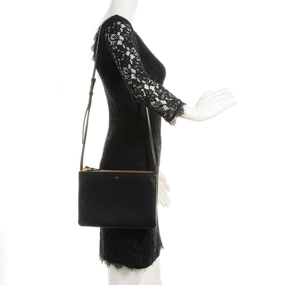 Celine Lambskin Large Trio Crossbody Bag Black 2 of 7