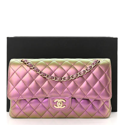 Chanel Iridescent Lambskin Quilted Medium Double Flap Purple 11 of 11