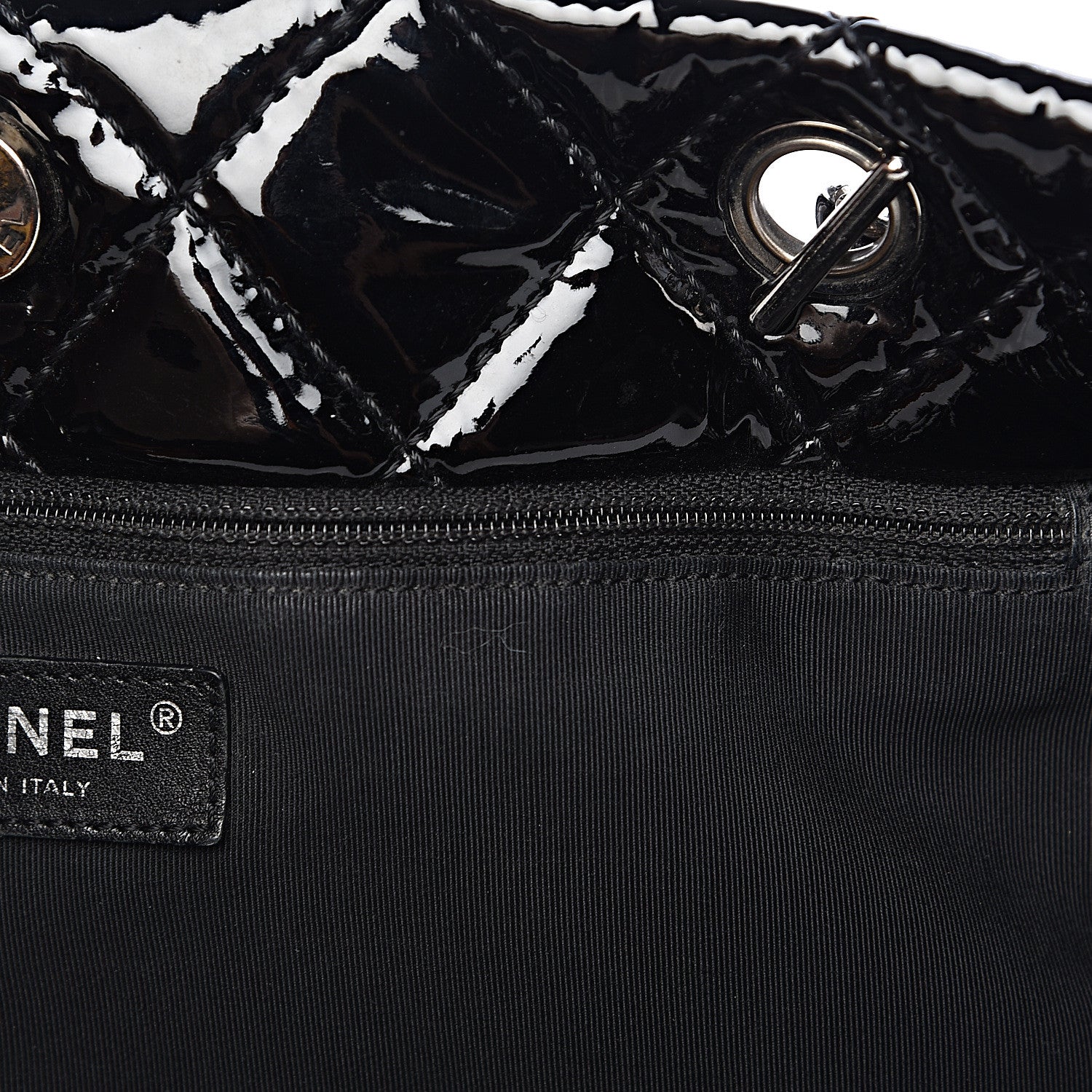 Chanel Patent Quilted Large Chic and Glitter Tote Black 9 of 12