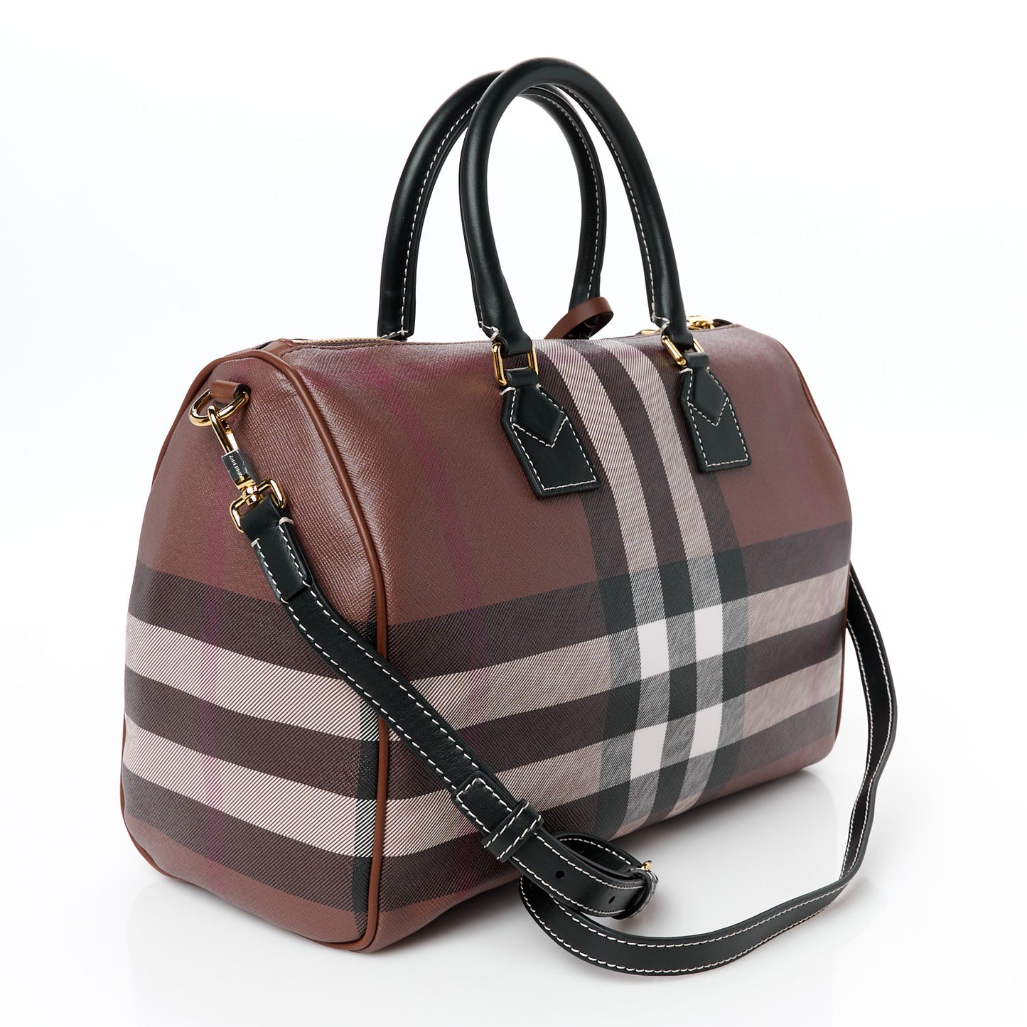 E-canvas Check Bowling Bag Dark Birch Brown