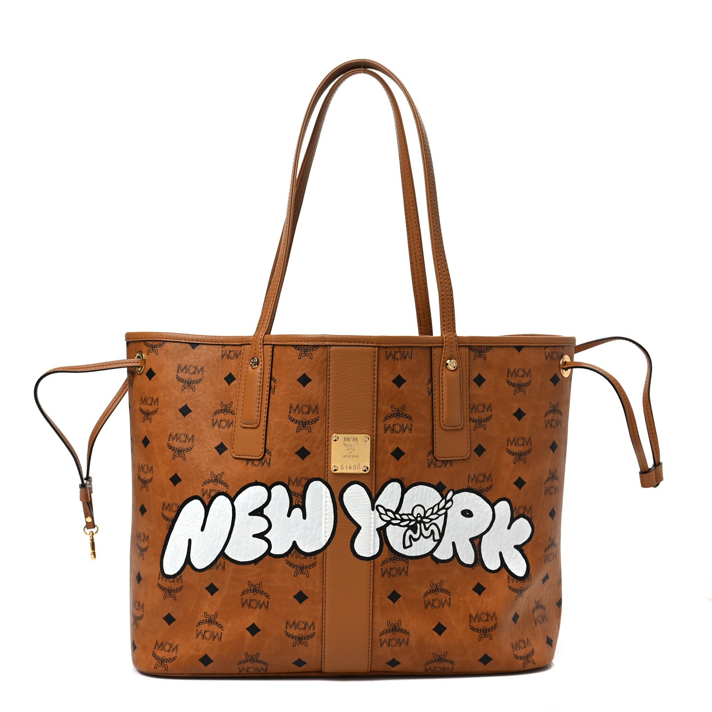 Visetos Medium Liz Reversible City Series New York Shopper Tote Cognac