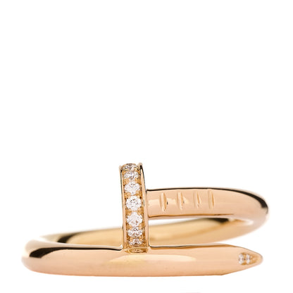 Cartier 18K Pink Gold Diamond Juste Un Clou Ring 53 6.25 1 of 6