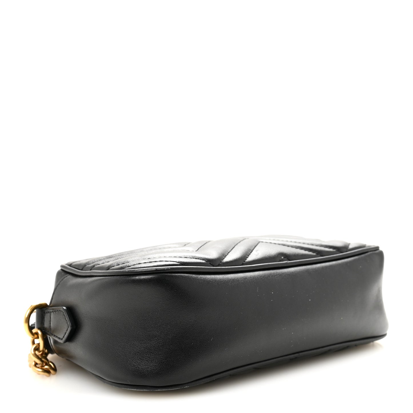 Calfskin Matelasse Small GG Marmont Chain Shoulder Bag Black