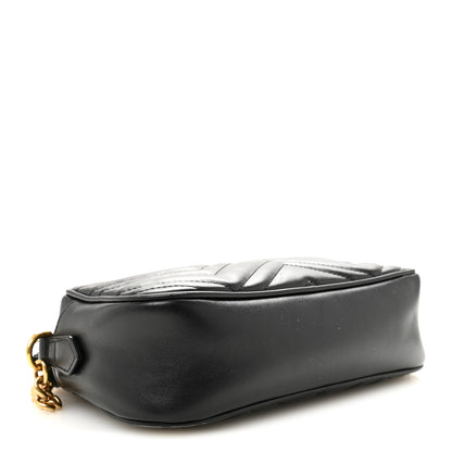 Gucci Calfskin Matelasse Small GG Marmont Chain Shoulder Bag Black 4 of 10