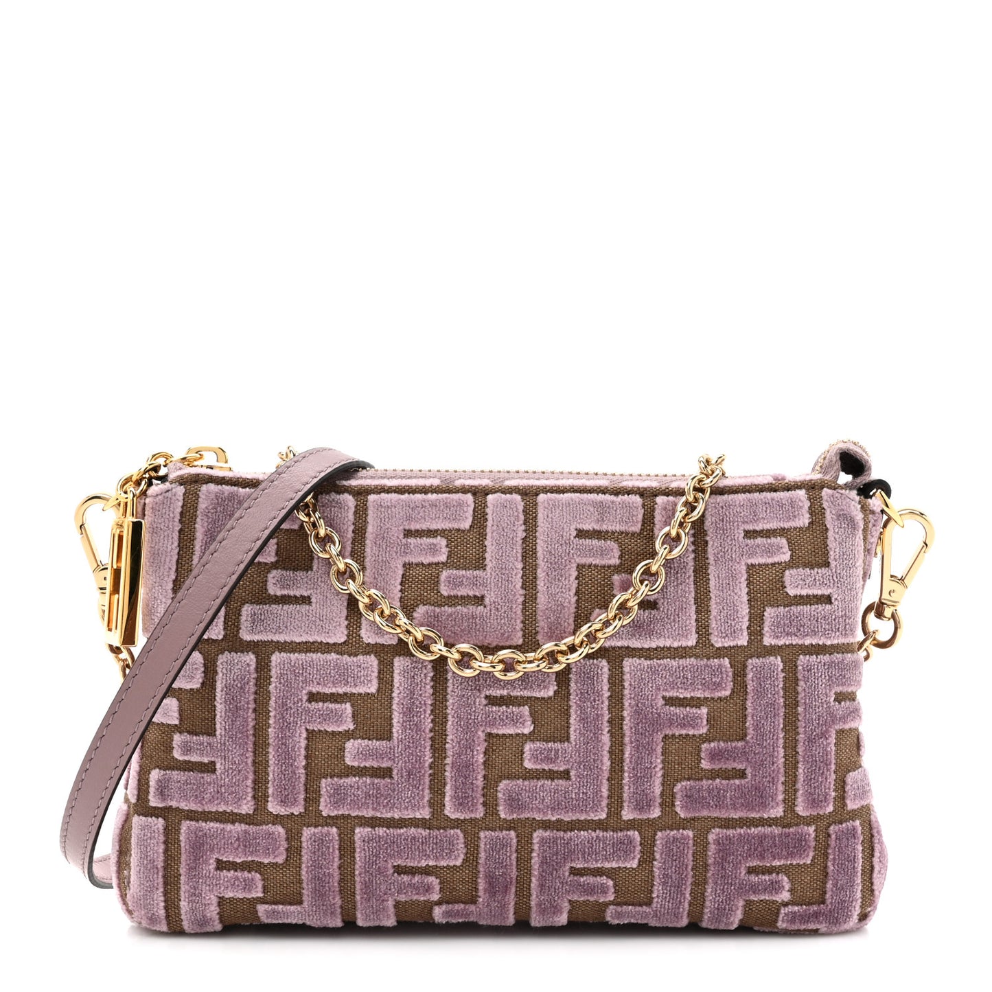Velvet Jacquard FF Baguette Pouch Dusty Mauve