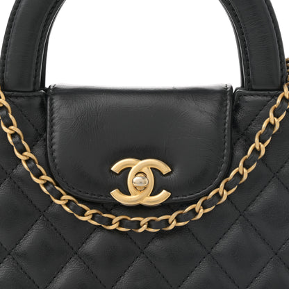 Chanel Shiny Aged Calfskin Quilted Nano Kelly Shopper Black 15 of 21