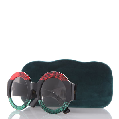 Gucci Acetate Round GG0084S Sunglasses Black Red Green 8 of 8