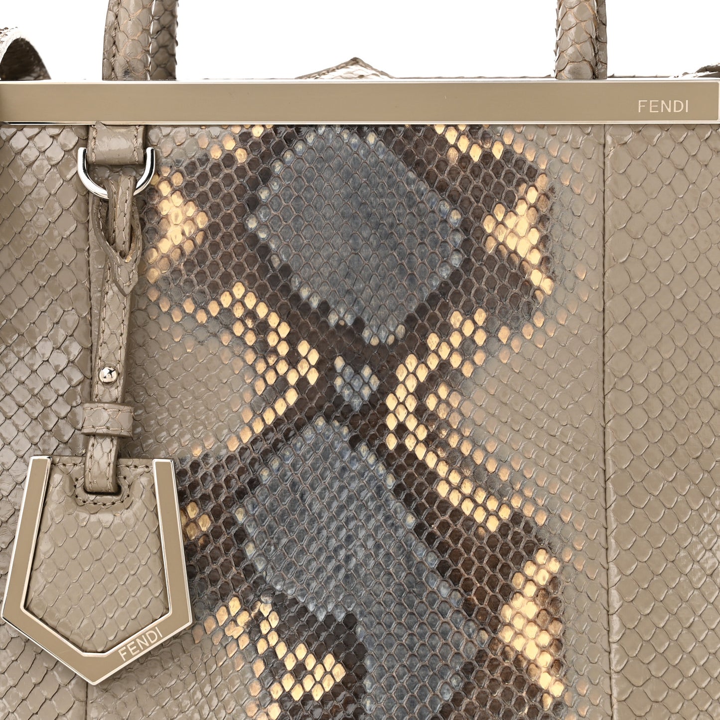 Snakeskin Petite 2Jours Tote Beige Multicolor