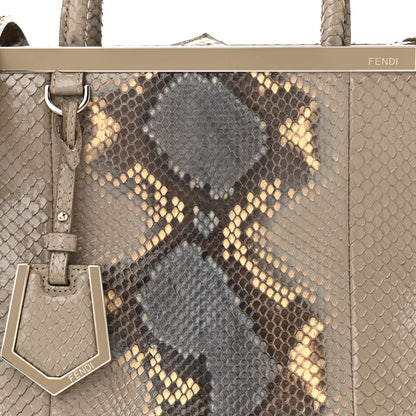 Fendi Snakeskin Petite 2Jours Tote Beige Multicolor 7 of 10
