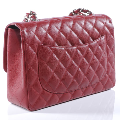 Chanel Caviar Jumbo Single Flap Red 3 of 8