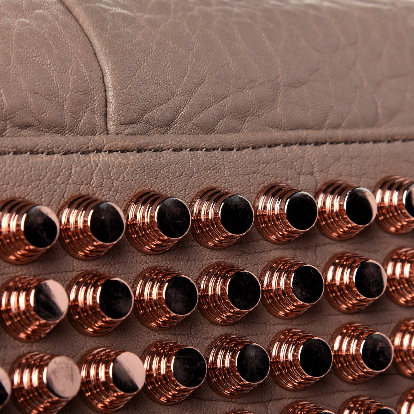 Pebbled Lambskin Rockie Latte Rose Gold Hardware