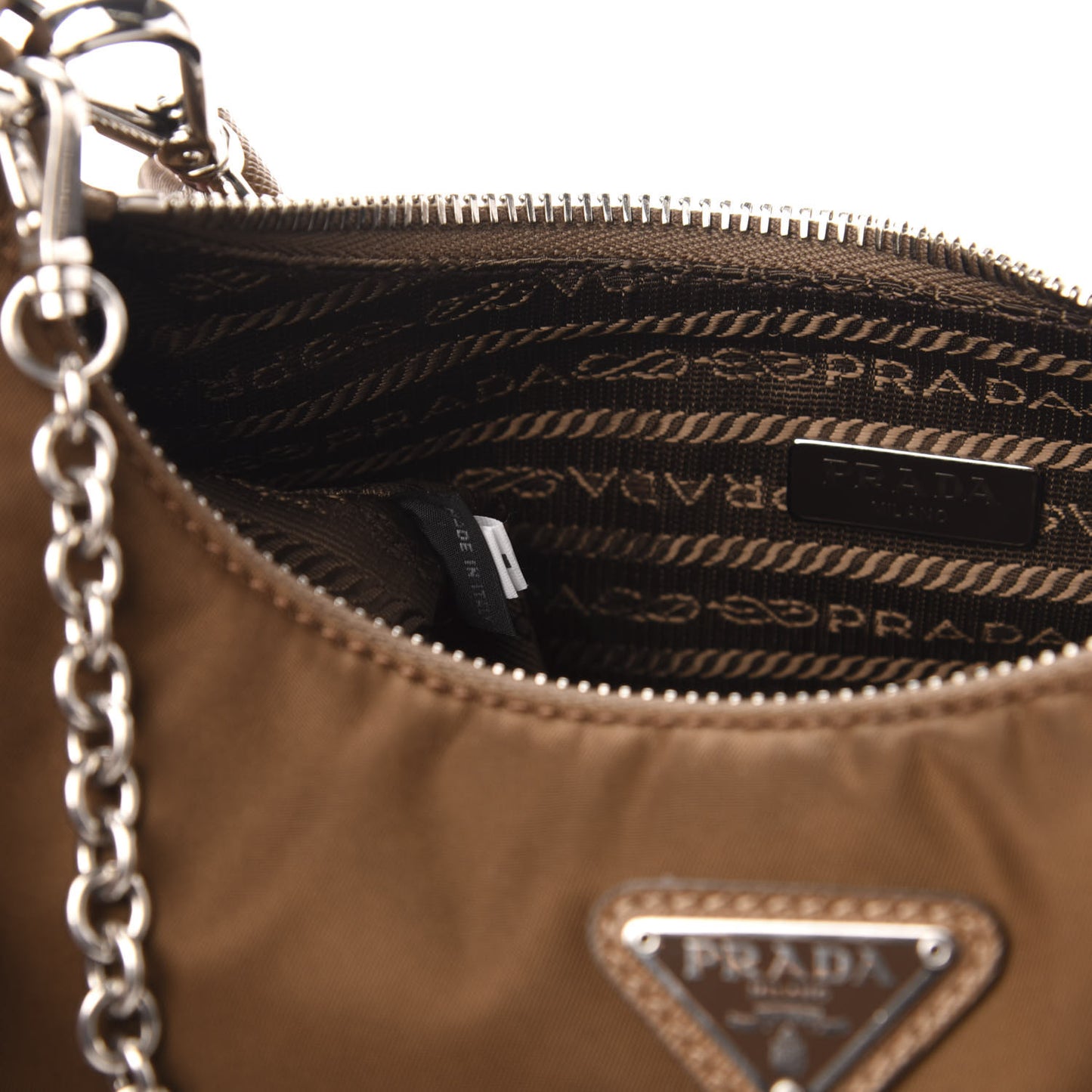 Tessuto Nylon Saffiano Re-Edition 2005 Shoulder Bag Cacao