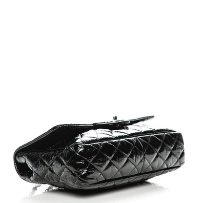 Chanel Distressed Patent Quilted Jumbo Single Flap Black 4 of 7