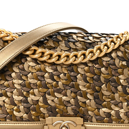 Chanel Metallic Lambskin Medium Scaled Boy Flap Gold 8 of 11