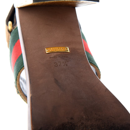 Gucci Suede Querelle Web Sandals 37.5 Marron Glace 9 of 11