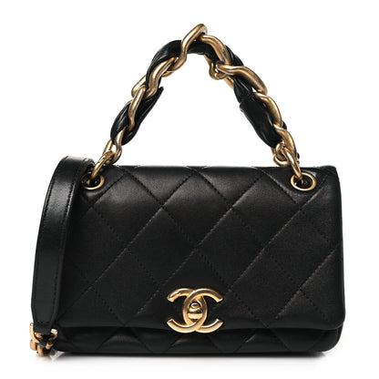 Chanel Shiny Lambskin Small Chain Is More Flap Black 1 of 10