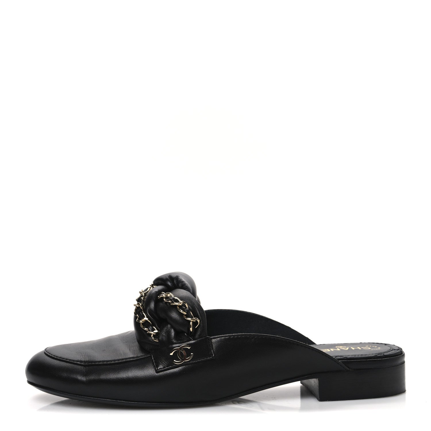 Chanel Lambskin Chain Braided CC Mules 39 Black 1 of 10