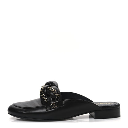 Chanel Lambskin Chain Braided CC Mules 39 Black 1 of 10