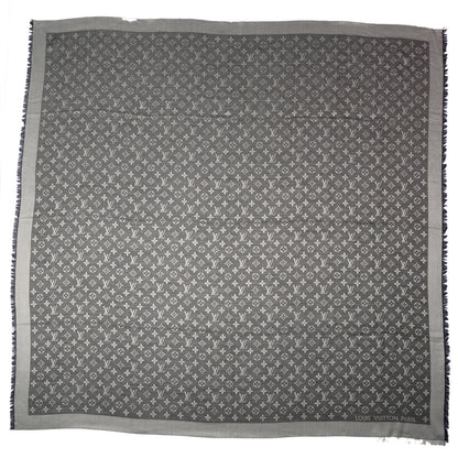 Louis Vuitton Silk Wool Monogram Denim Shawl Black 3 of 5
